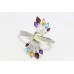Women bracelet bangle 925 sterling silver natural topaz garnet gem stone A 289